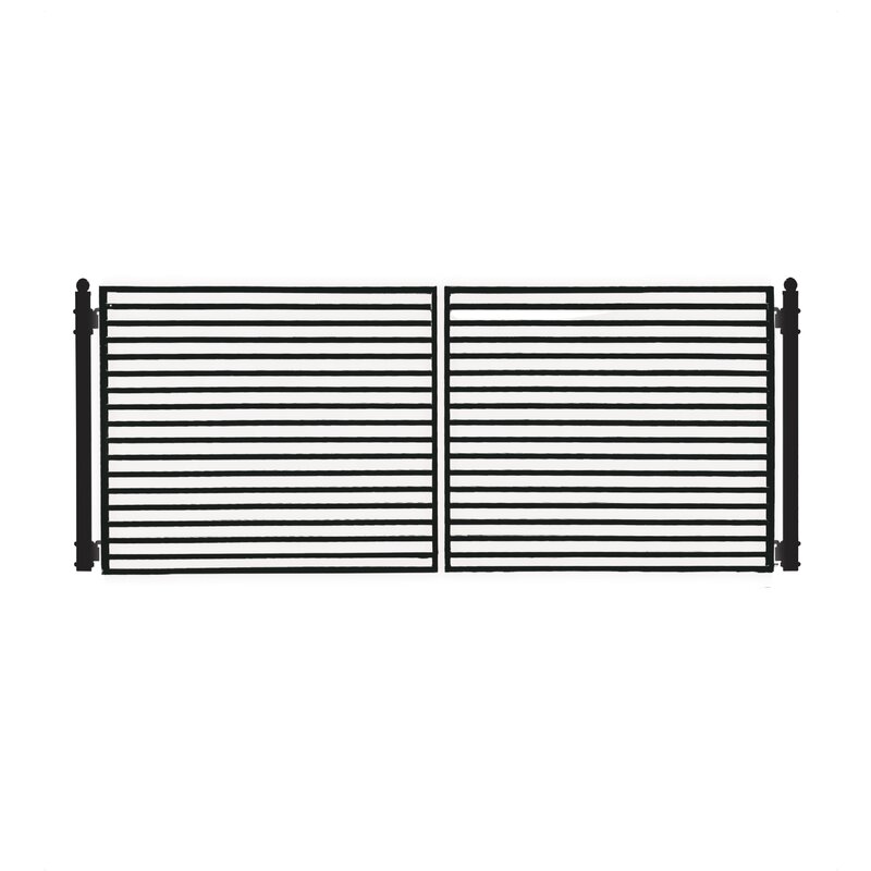 ALEKO Milan Dual Swing Steel Driveway Gate Black & Reviews | Wayfair